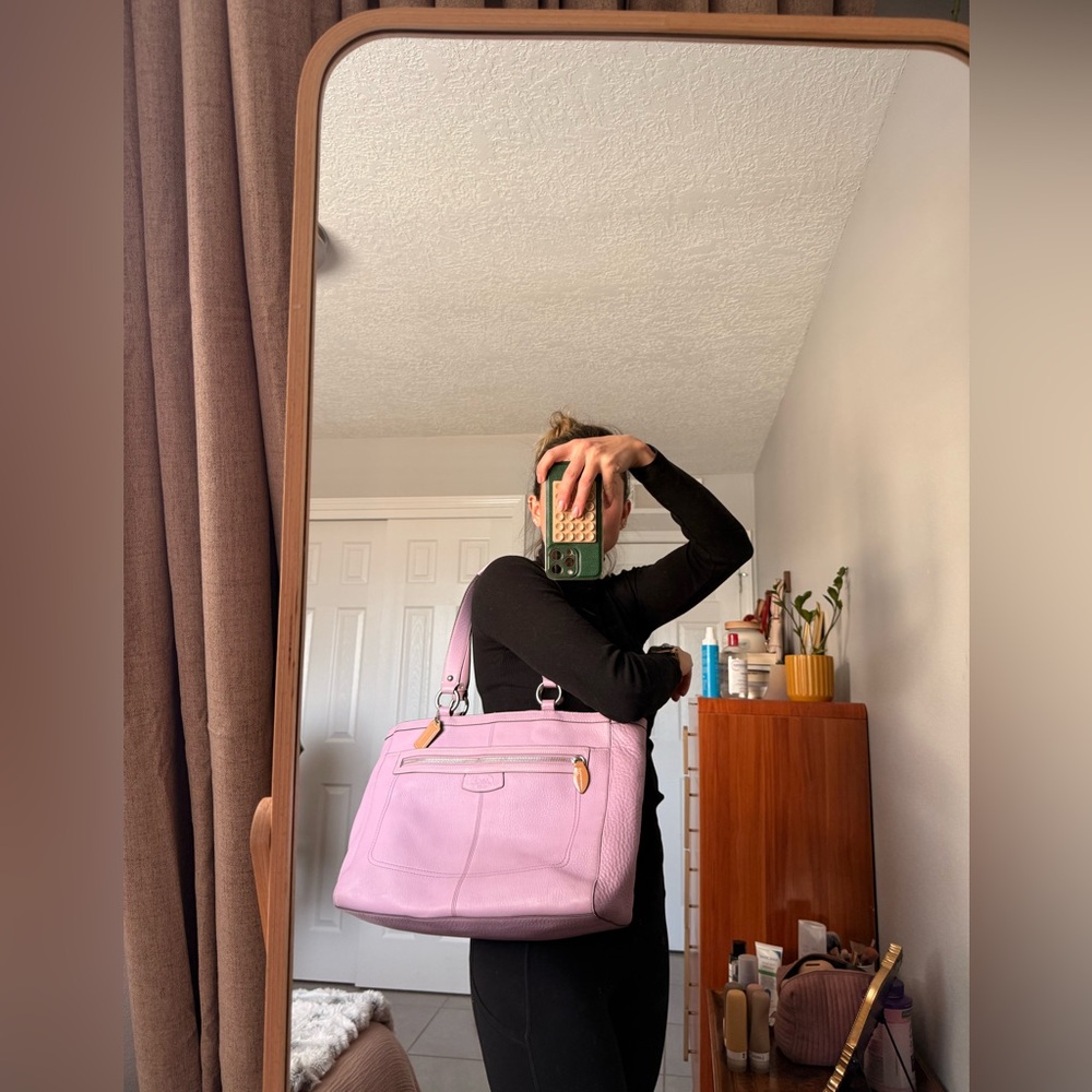 Coach Lavender Leather Tote - Picture 14 of 14